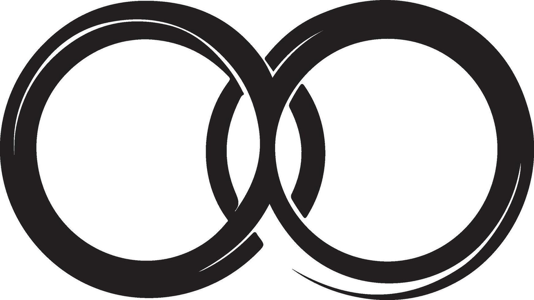 two black and white circles with the letter o vector