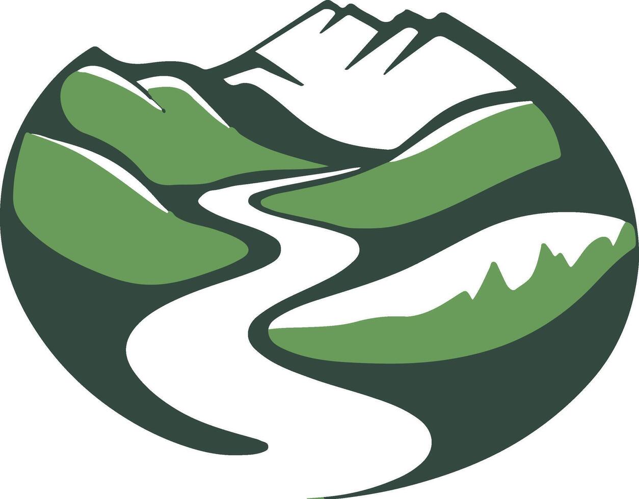 the logo for the mountain river trail vector