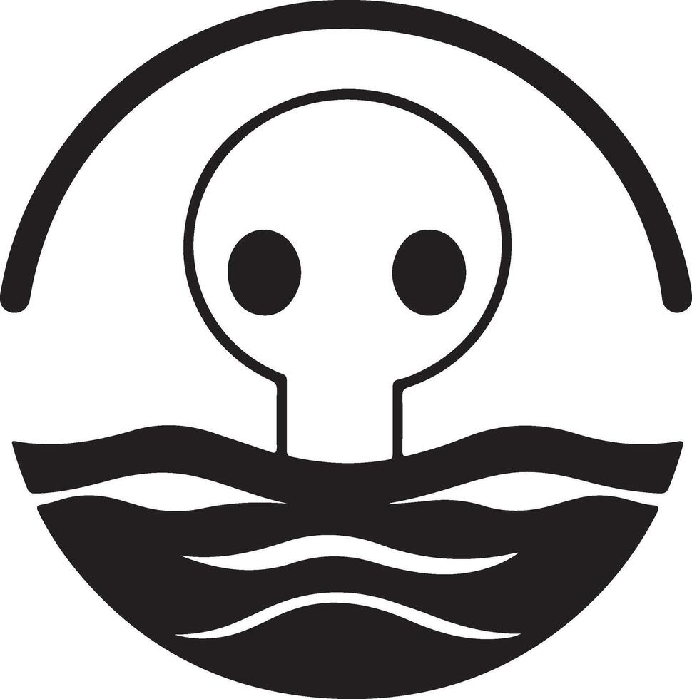 the logo for the company is a black and white image of a skull vector