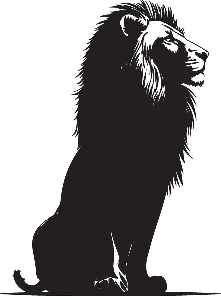 a black and white illustration of a lion vector