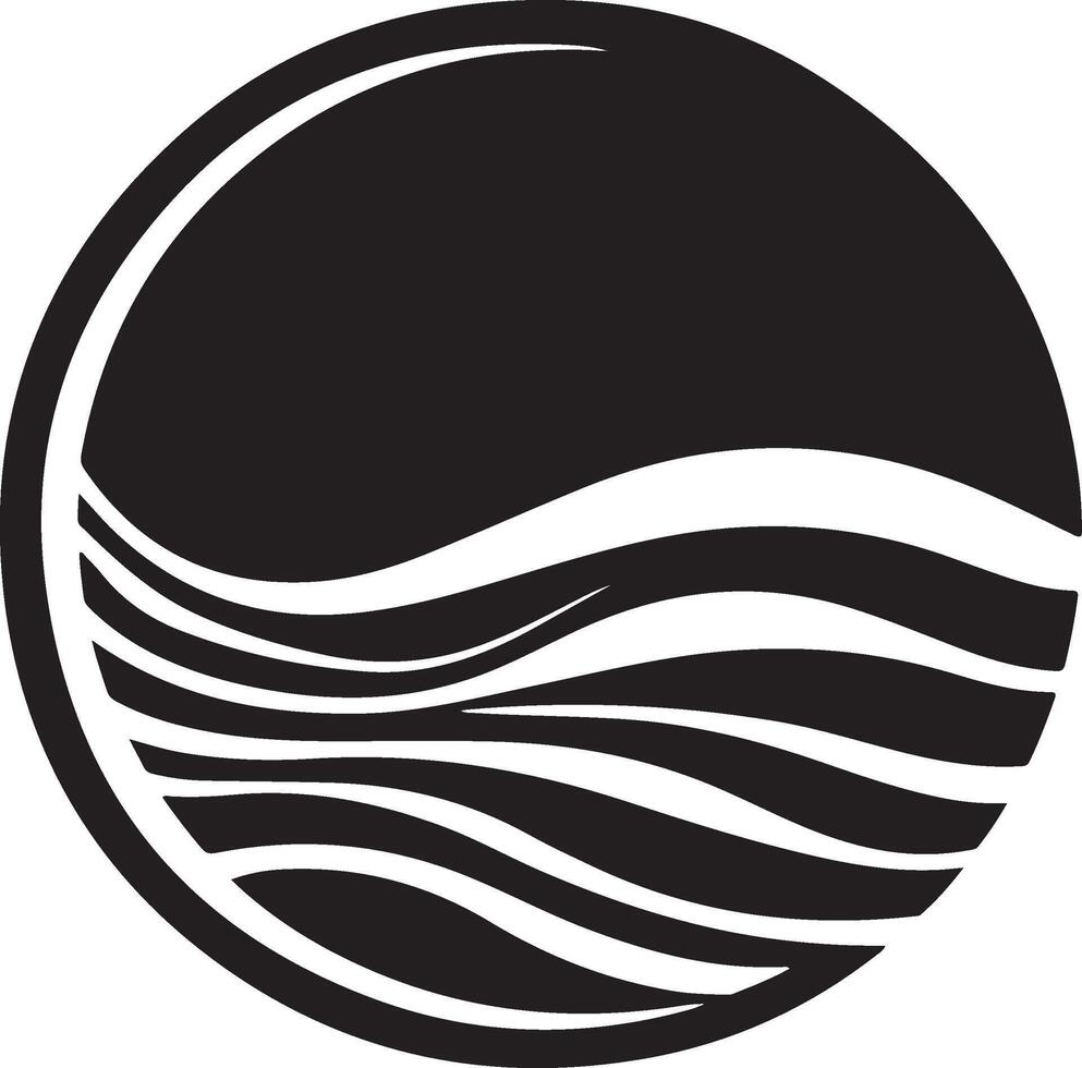 a black and white logo of waves vector