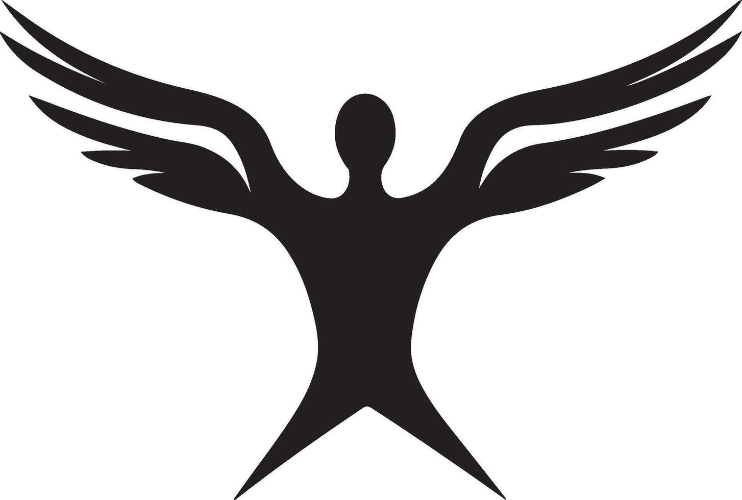 a silhouette of a man with wings vector