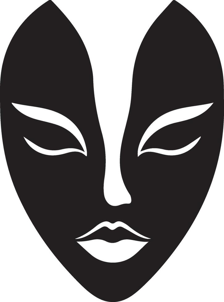 alien face with black and white lines vector