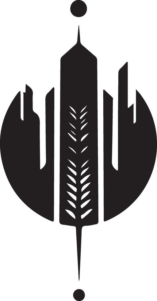 a black and white logo of a city with a bird on it vector