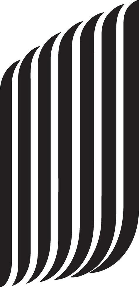 a black and white logo with a black and white striped pattern vector