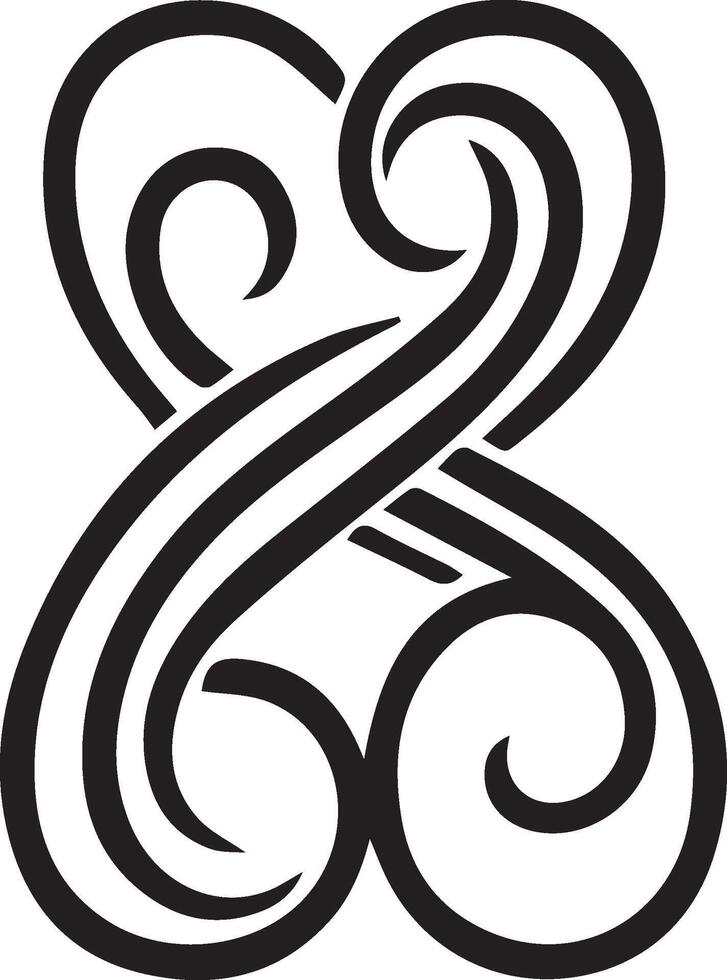 a black and white image of a heart with swirls vector