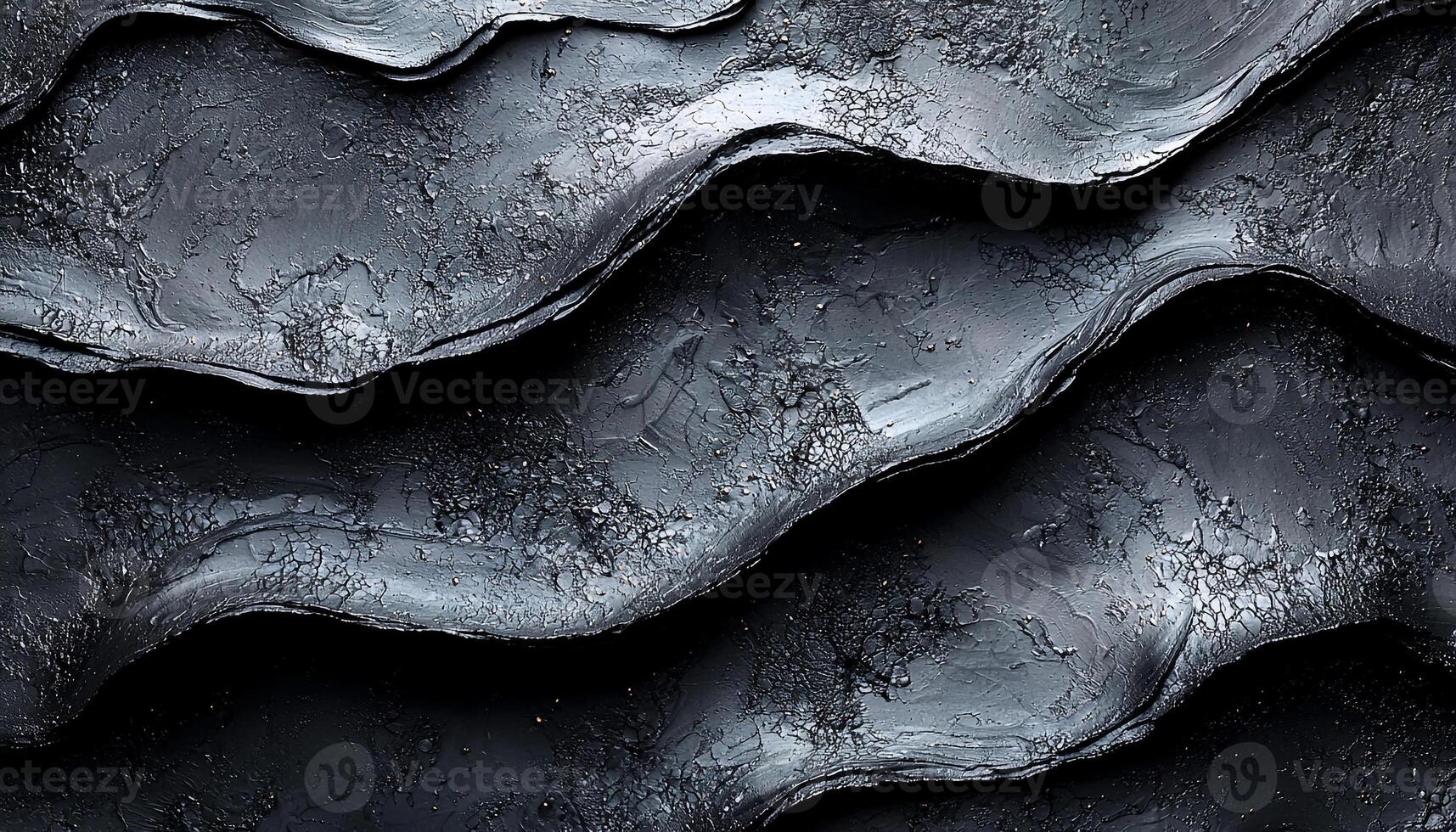 Shiny water drop on metallic surface, natural pattern generated by AI photo
