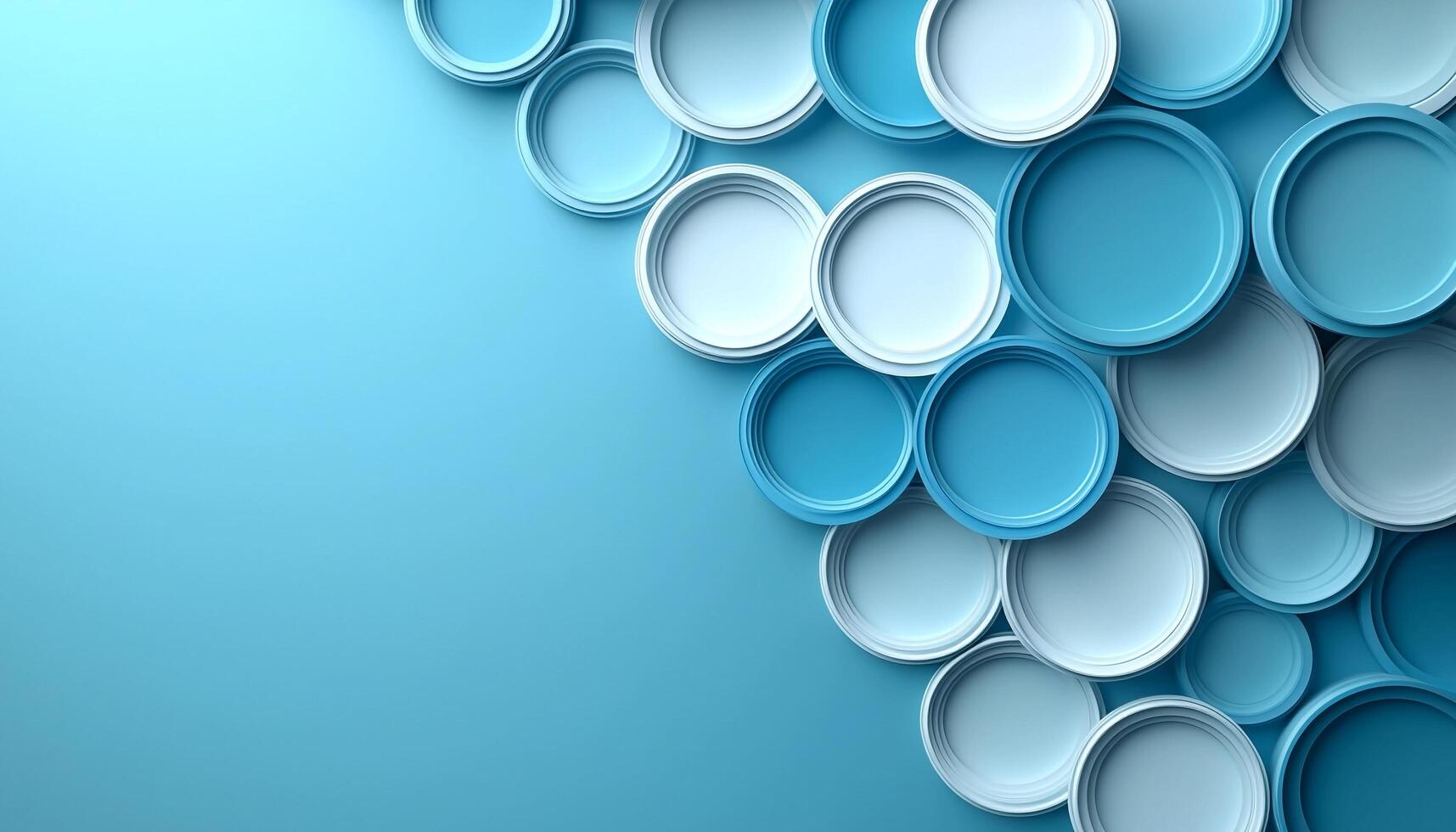 Bright colors circle wave decoration on clean backdrop generated by AI photo