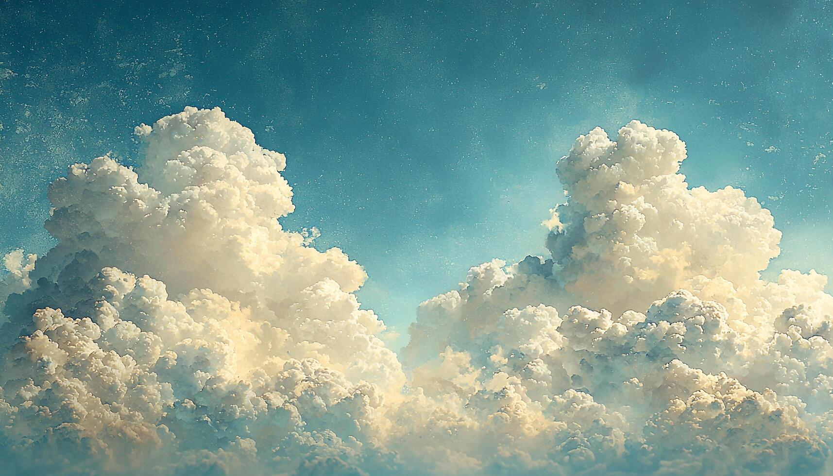 Bright sky overcast with fluffy clouds at night generated by AI photo