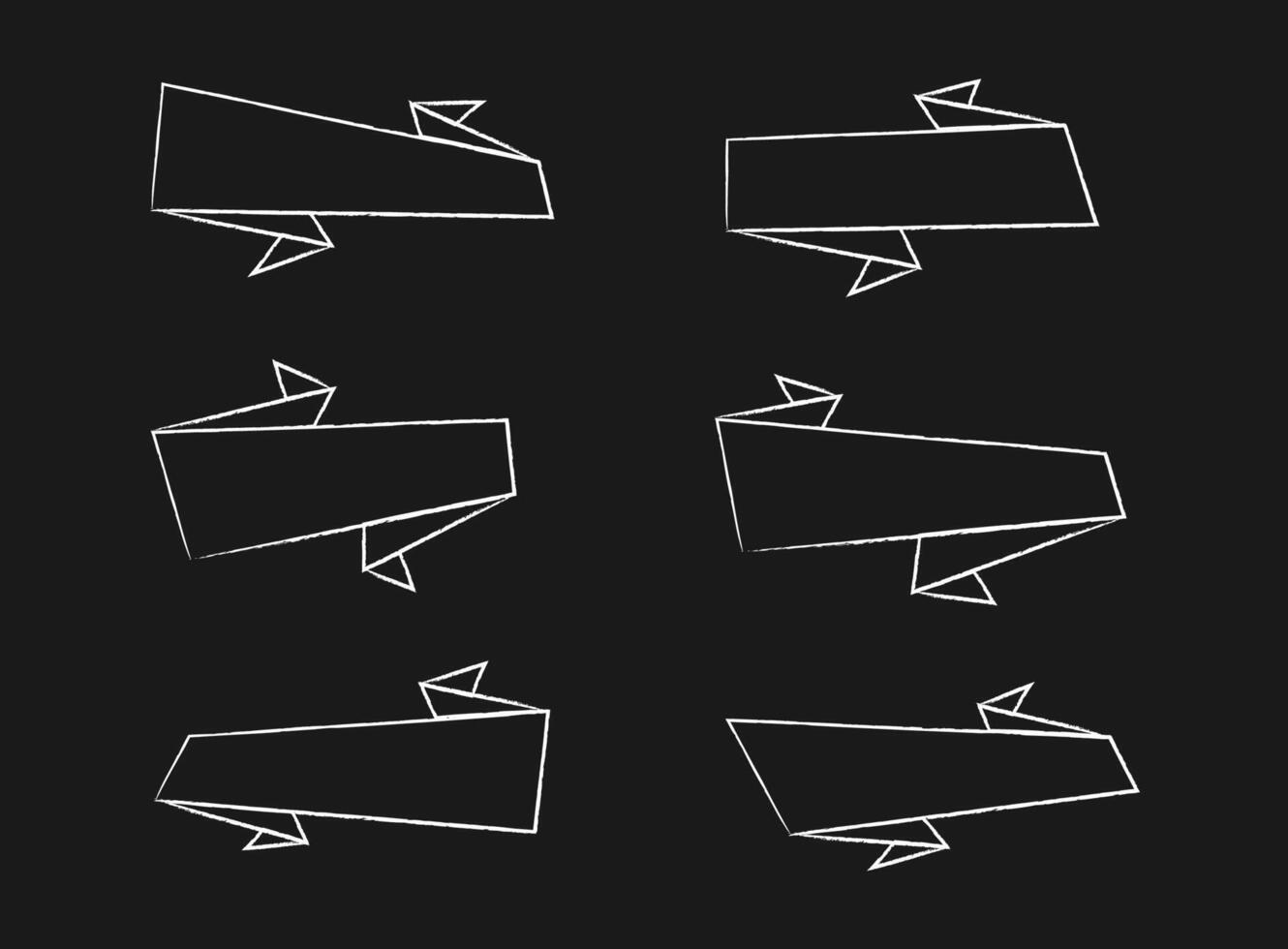 Chalk style modern abstract sale banner in creative form. Hipster graphic chalkboard origami style rectangle shape promo sticker. Outline illustration with marketing print. vector