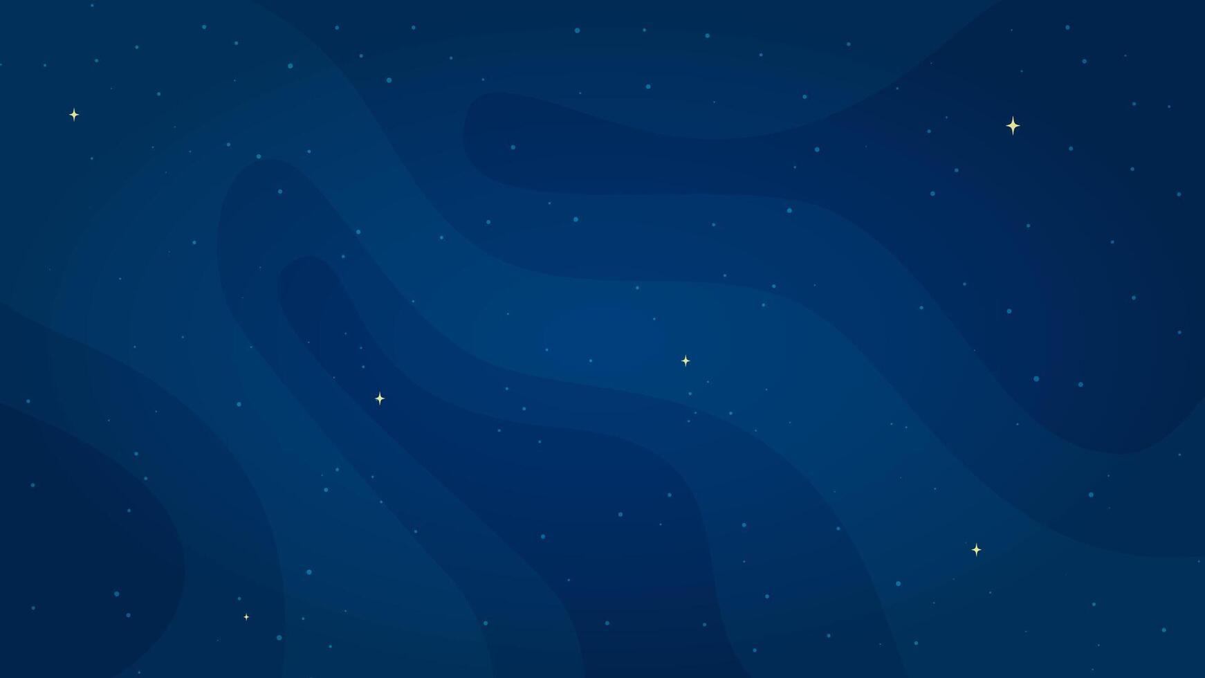 Blue star systems background illustration. Cartoon style star systems light graphic on dark blue horizontal background for children science futuristic design or astrology graphic concept. vector