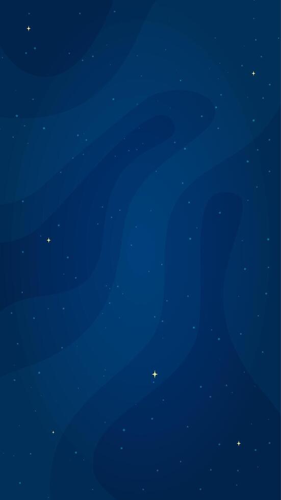 Abstract deep space background illustration. Comic style starry deep space wallpaper on vertical blue color background for astrology graphic concept or futuristic children space game. vector