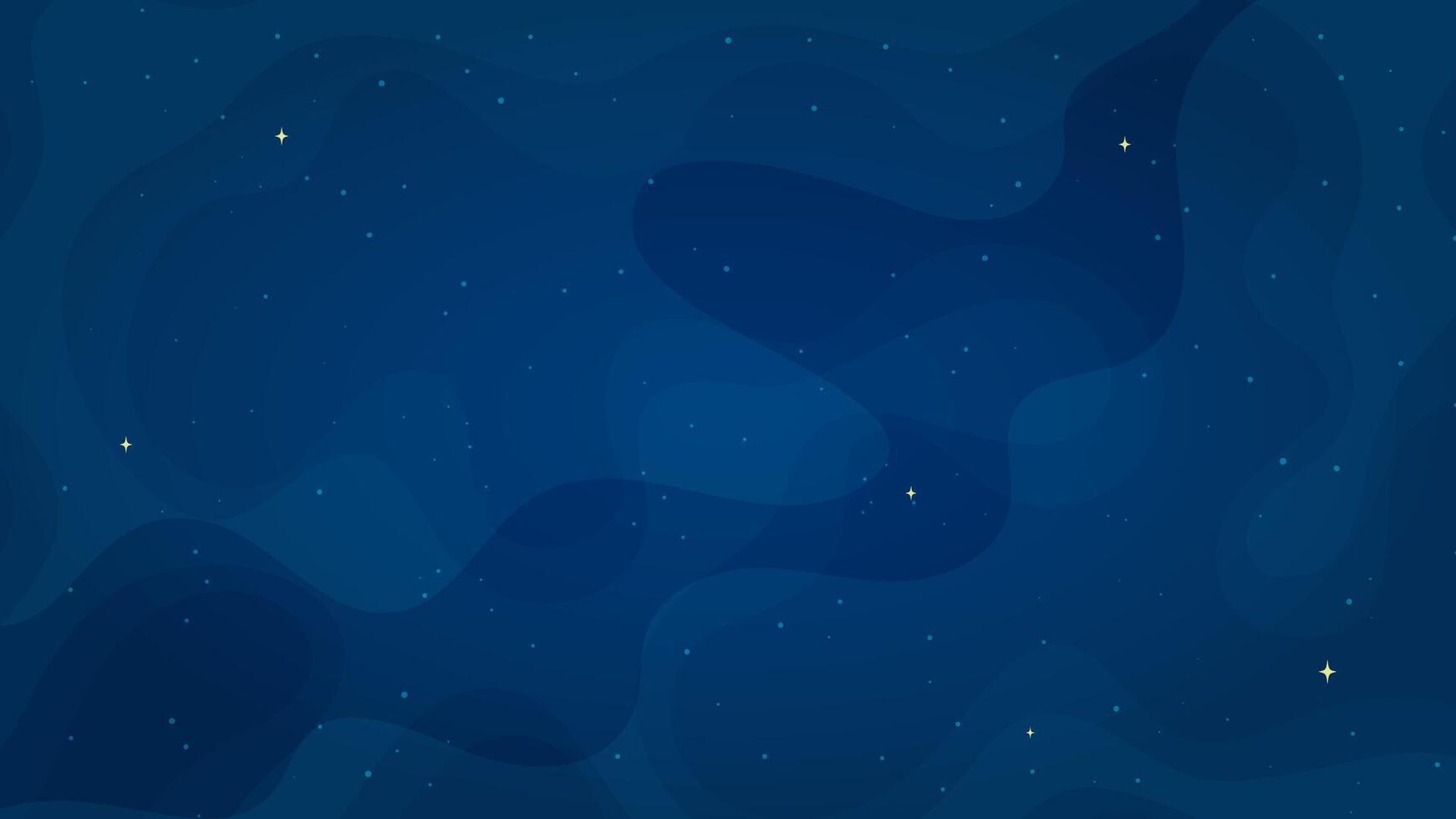 Abstract starlight universe background illustration. Flat style horizontal stellar universe backdrop with abstract sparkling star systems on blue color background for astrology graphic concept. vector