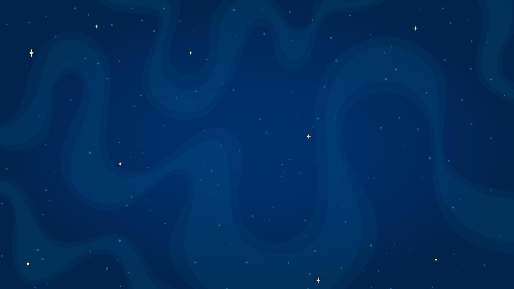 Abstract deep space background illustration. Comic style starry deep space wallpaper on horizontal blue color background for astrology graphic concept or futuristic children space game. vector