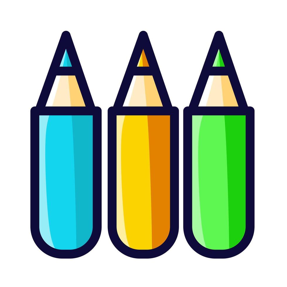 Cute and colorful pencil icon vector