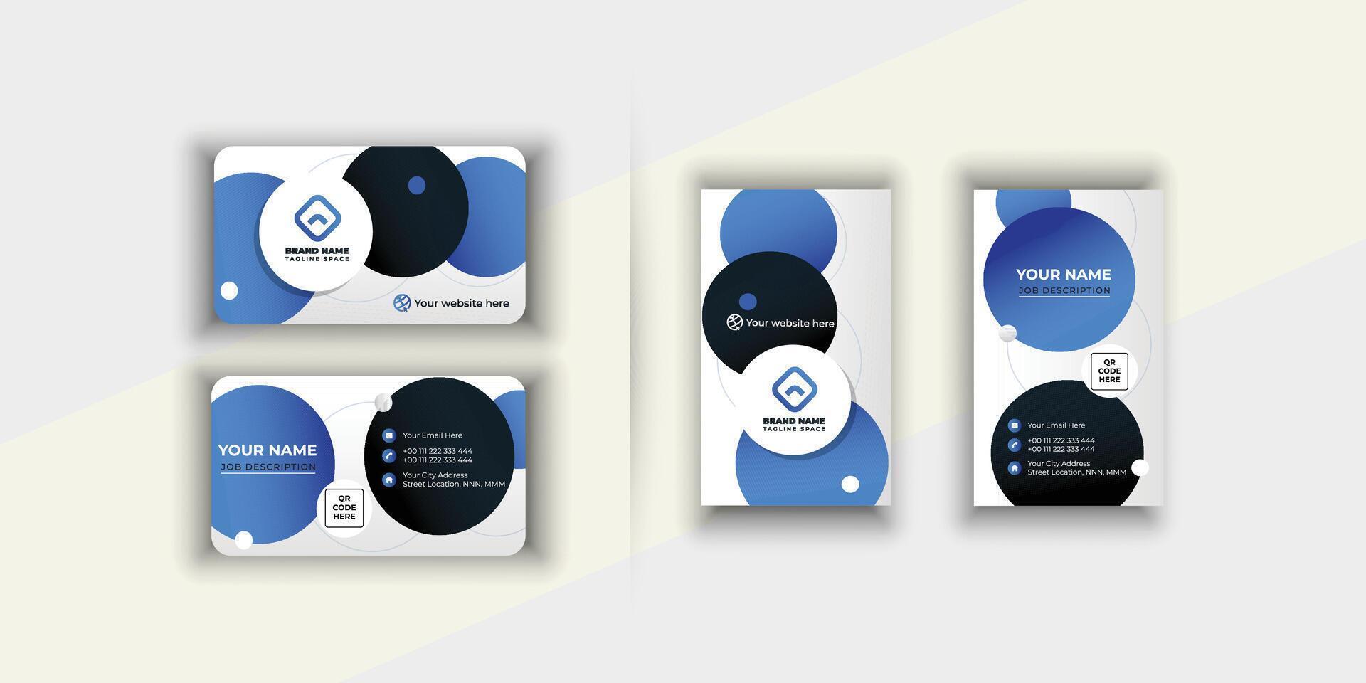 Modern business card bundle template, luxury visiting card design vector
