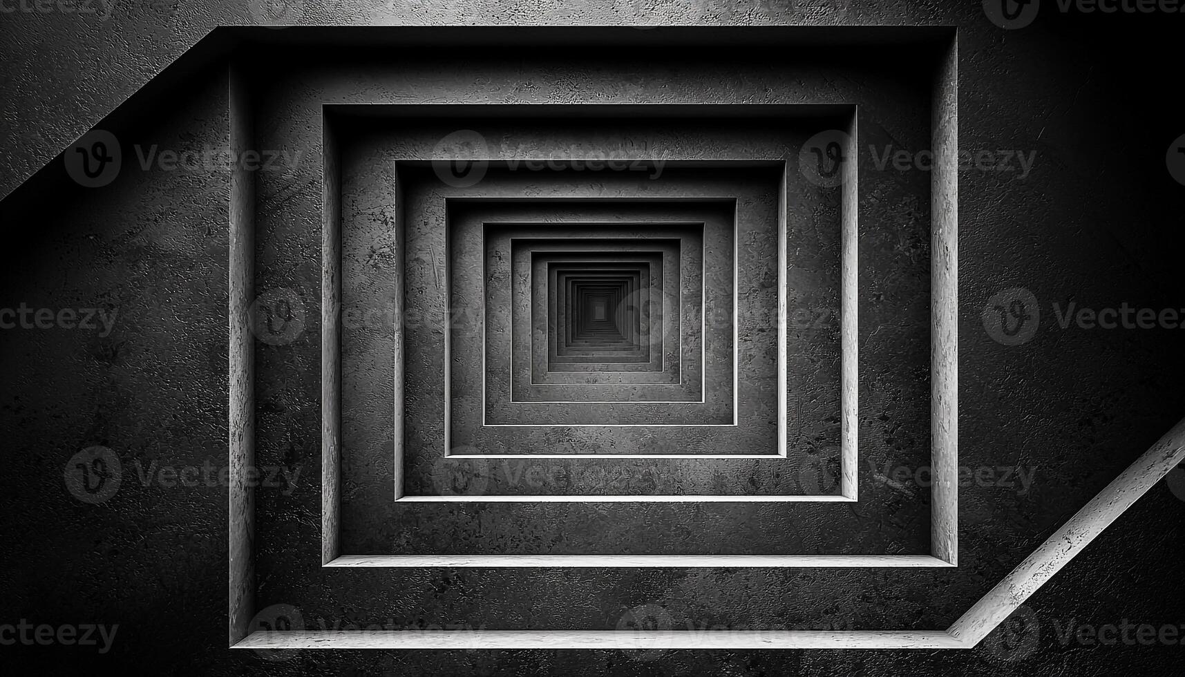 Dark concrete wall shapes modern geometric pattern inside generated by AI photo