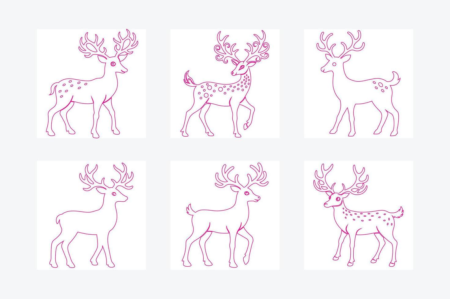 Elegant Reindeer Line Art Minimalist Christmas Design Single Line Illustration vector