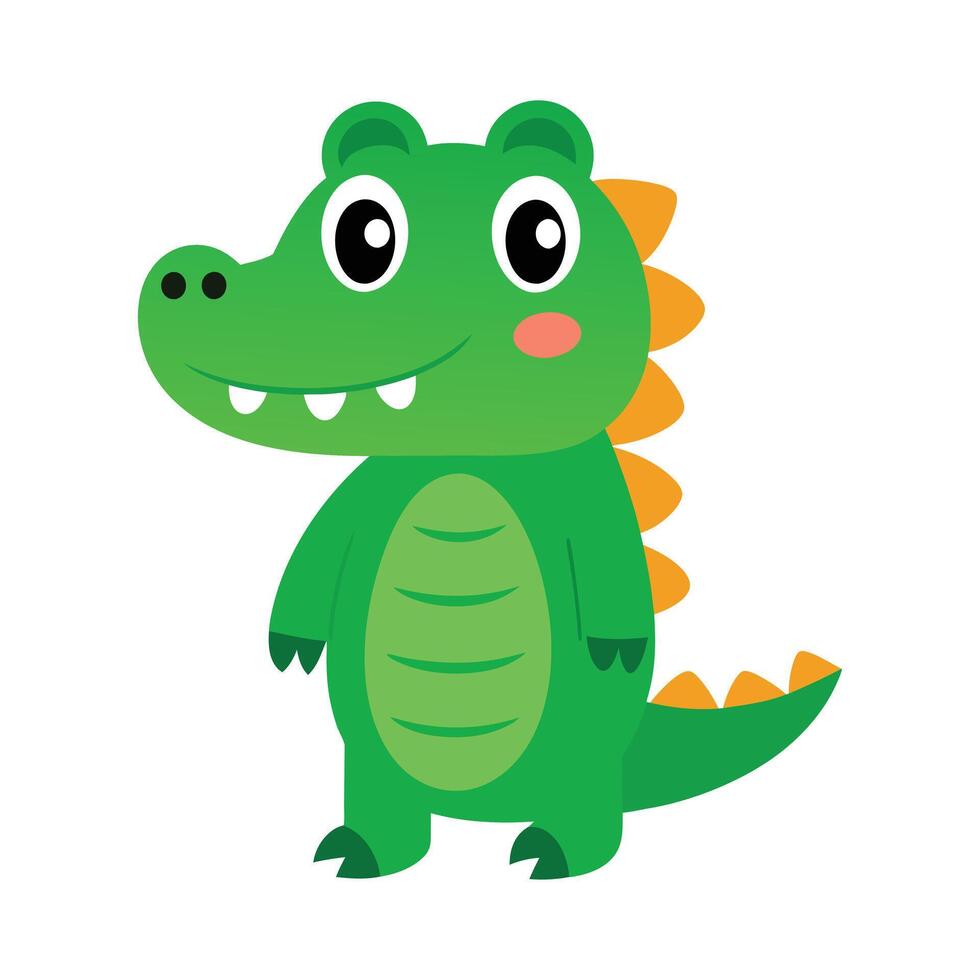 Adorable Cartoon Crocodile Illustration for Kids vector