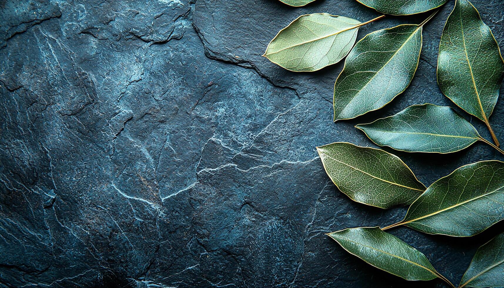 Green leaf pattern on old rustic branch backdrop generated by AI photo