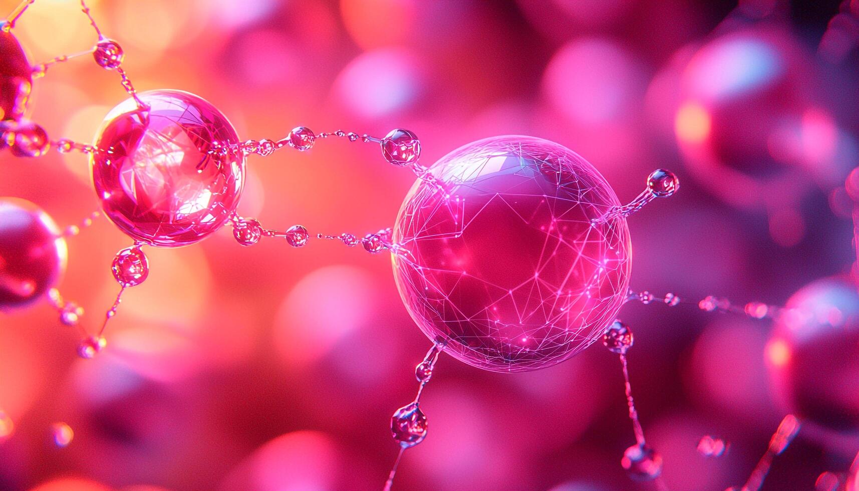Bright glowing sphere of molecular structure in laboratory research generated by AI photo