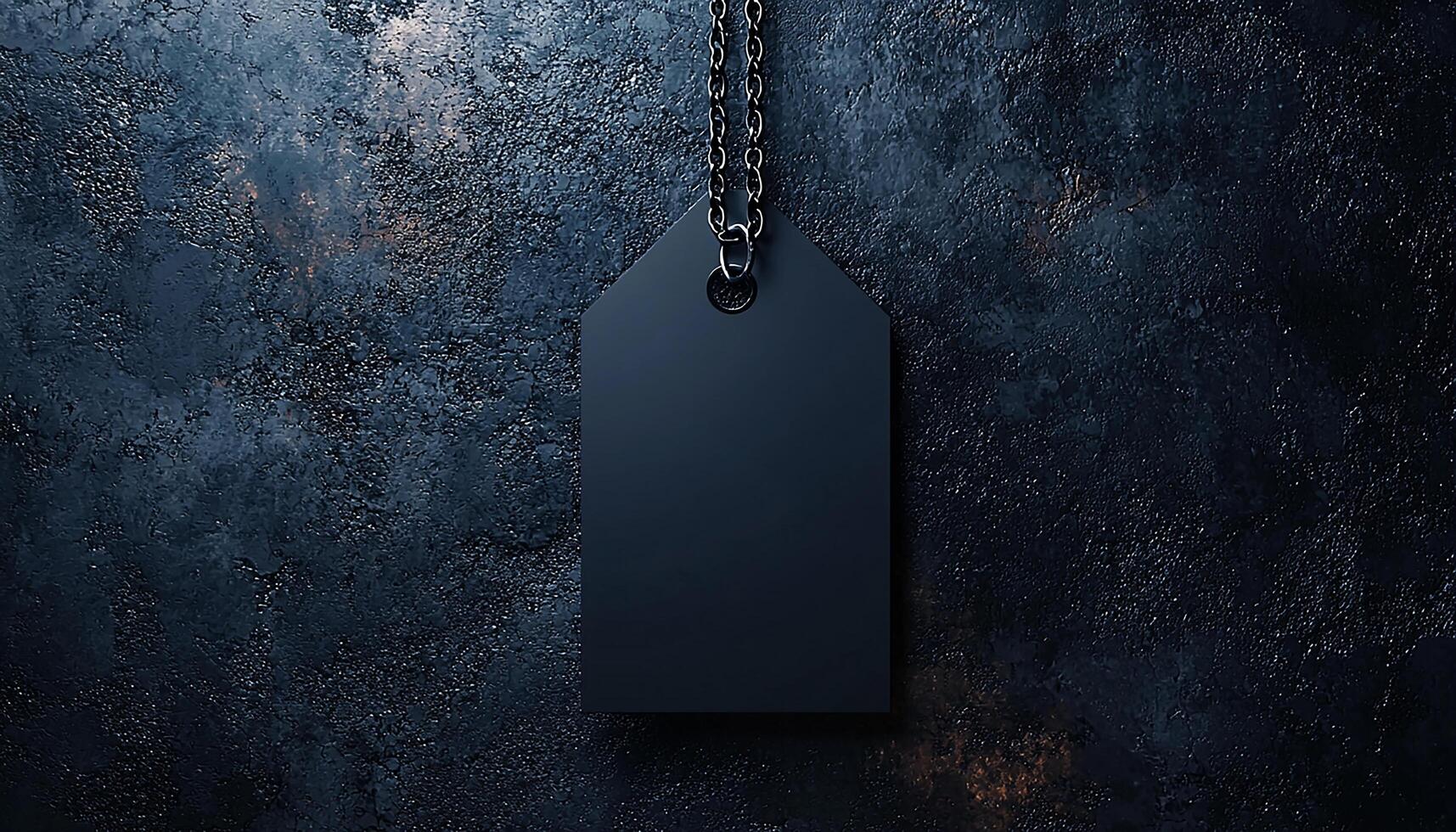 Rusty metal chain hanging on old iron wall generated by AI photo