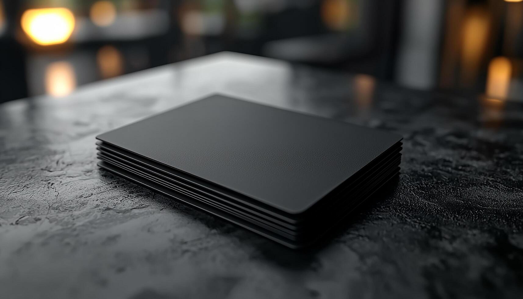 Modern office desk with stack of blank books generated by AI photo