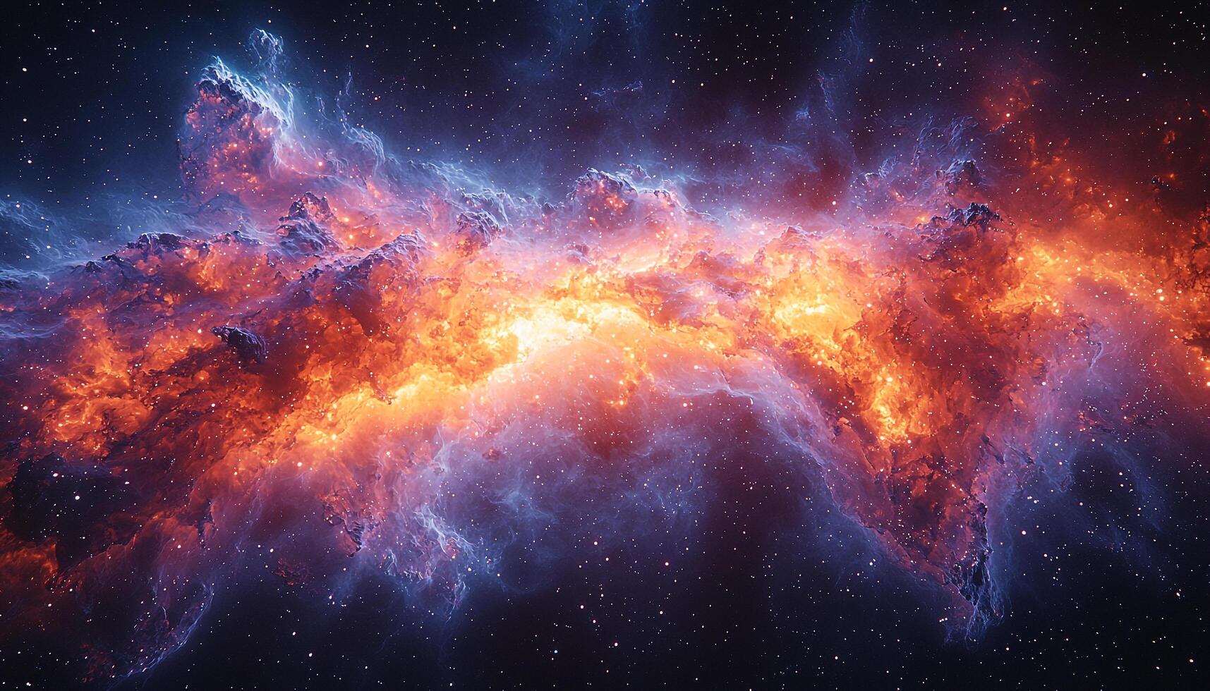 Glowing star field in dark galaxy night sky generated by AI photo