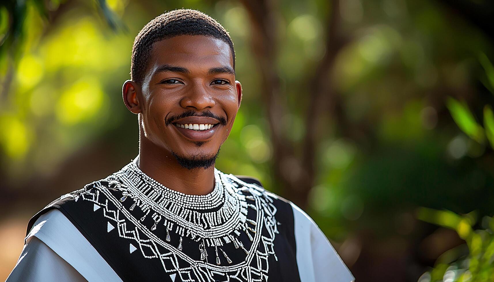Smiling African man looking at camera with confidence generated by AI photo