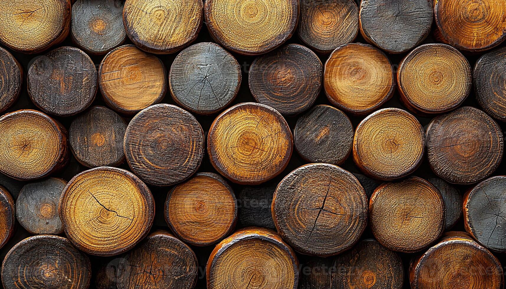 Tree trunk stack timber log lumber industry woodpile generated by AI photo