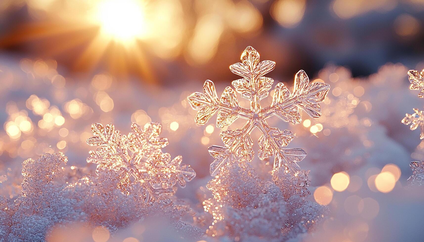 Snowflake decoration glowing in winter celebration, nature frost generated by AI photo