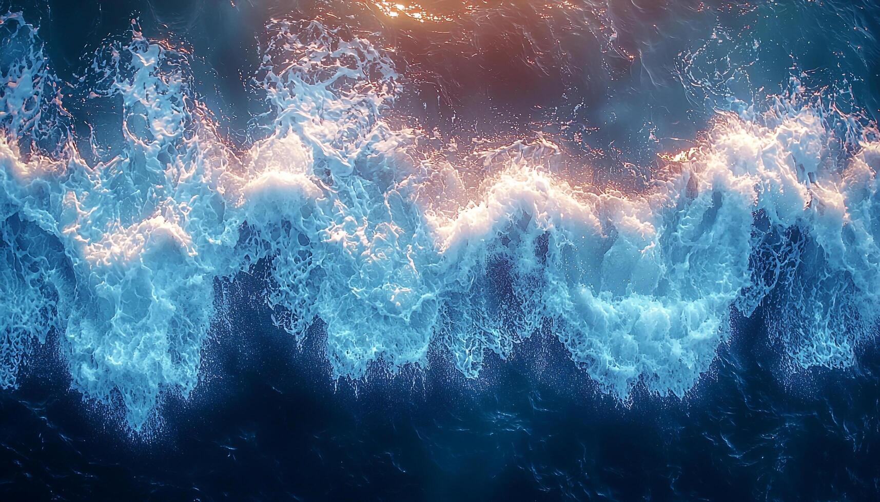 Bright liquid waves shimmer in dark space night sky generated by AI photo