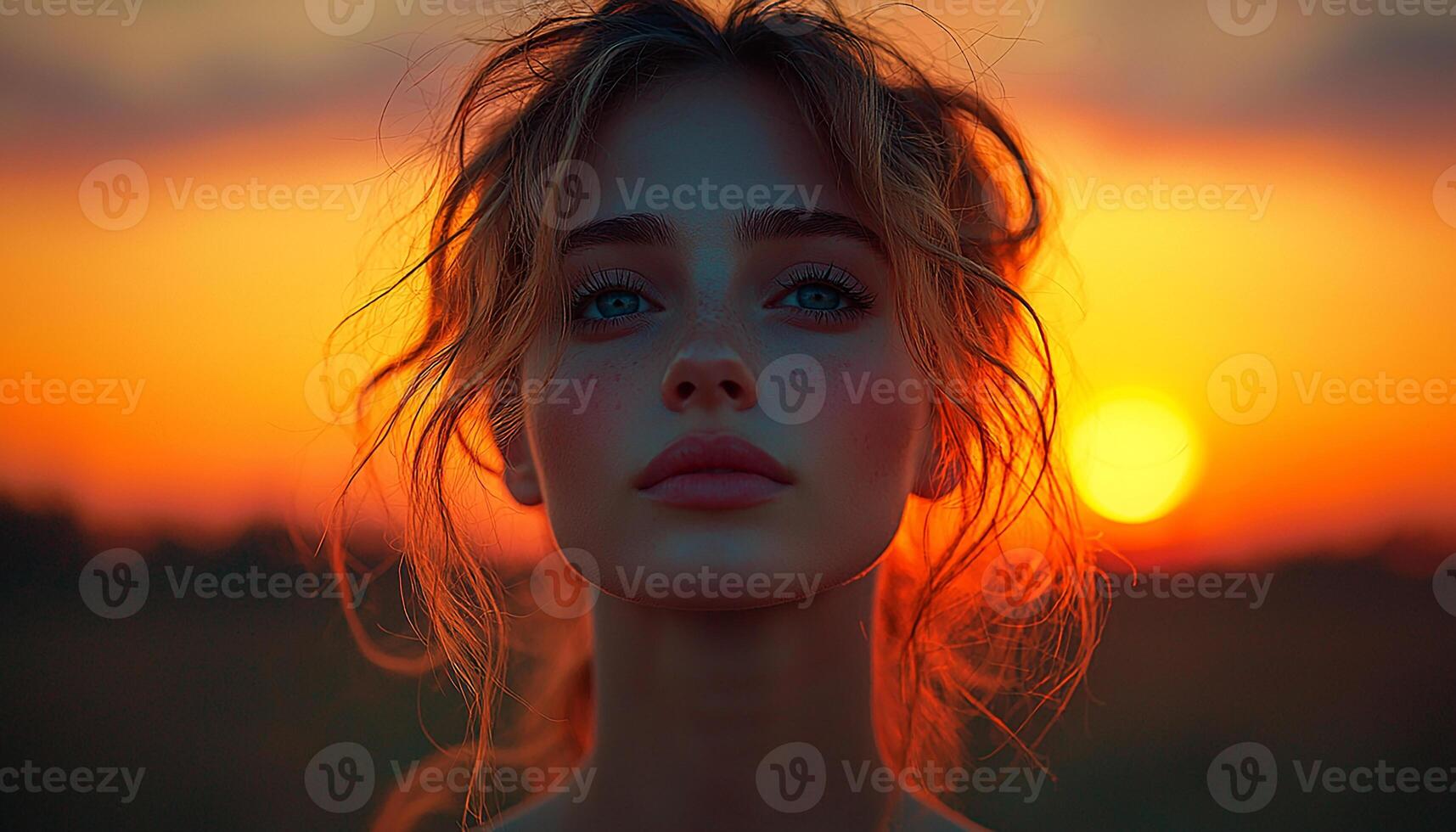 Beautiful women smiling in the summer sunlight, happiness generated by AI photo
