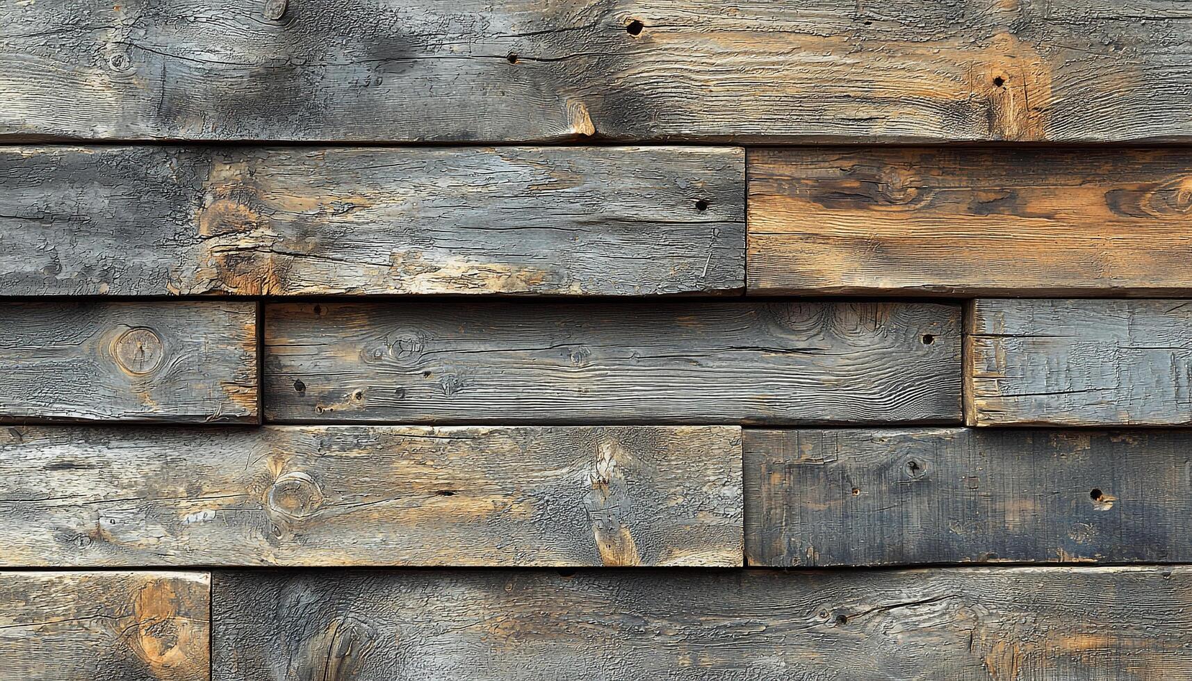 Old weathered wood plank pattern on rustic wall generated by AI photo