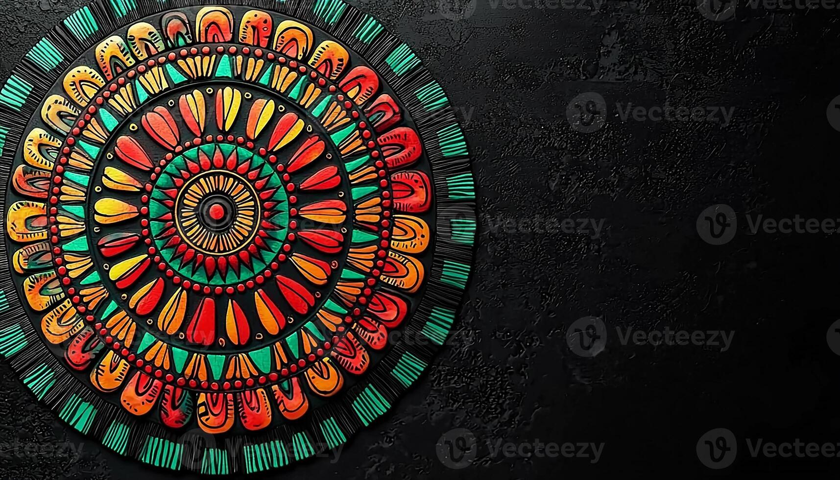 Vibrant colors in elegant mandala shape illustration backdrop generated by AI photo