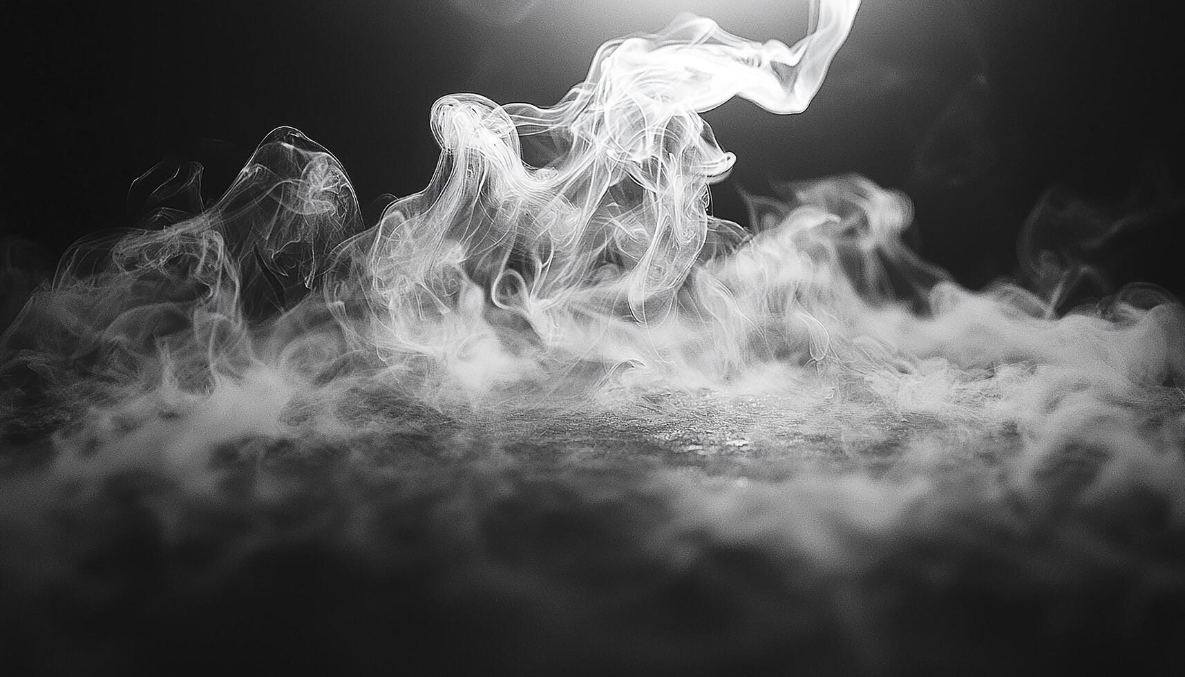 Burning flame igniting smoke, flowing wave pattern mystery generated by AI photo