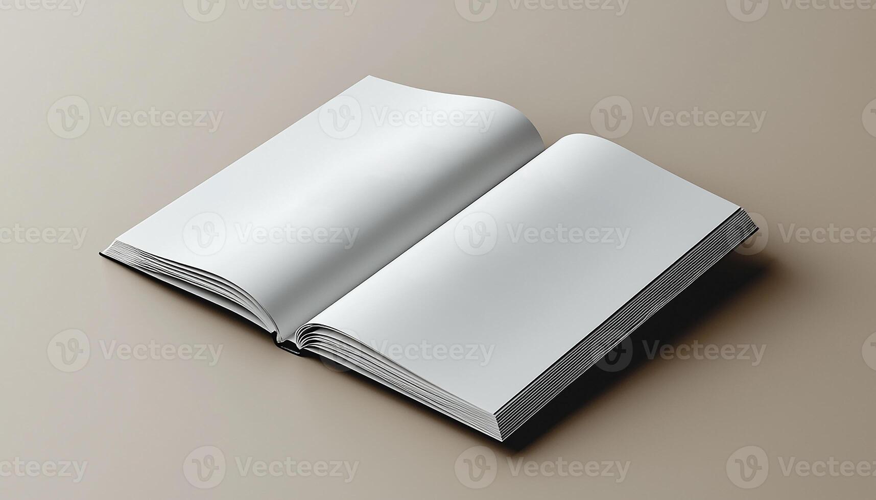 Learning from literature, studying blank textbook in library generated by AI photo