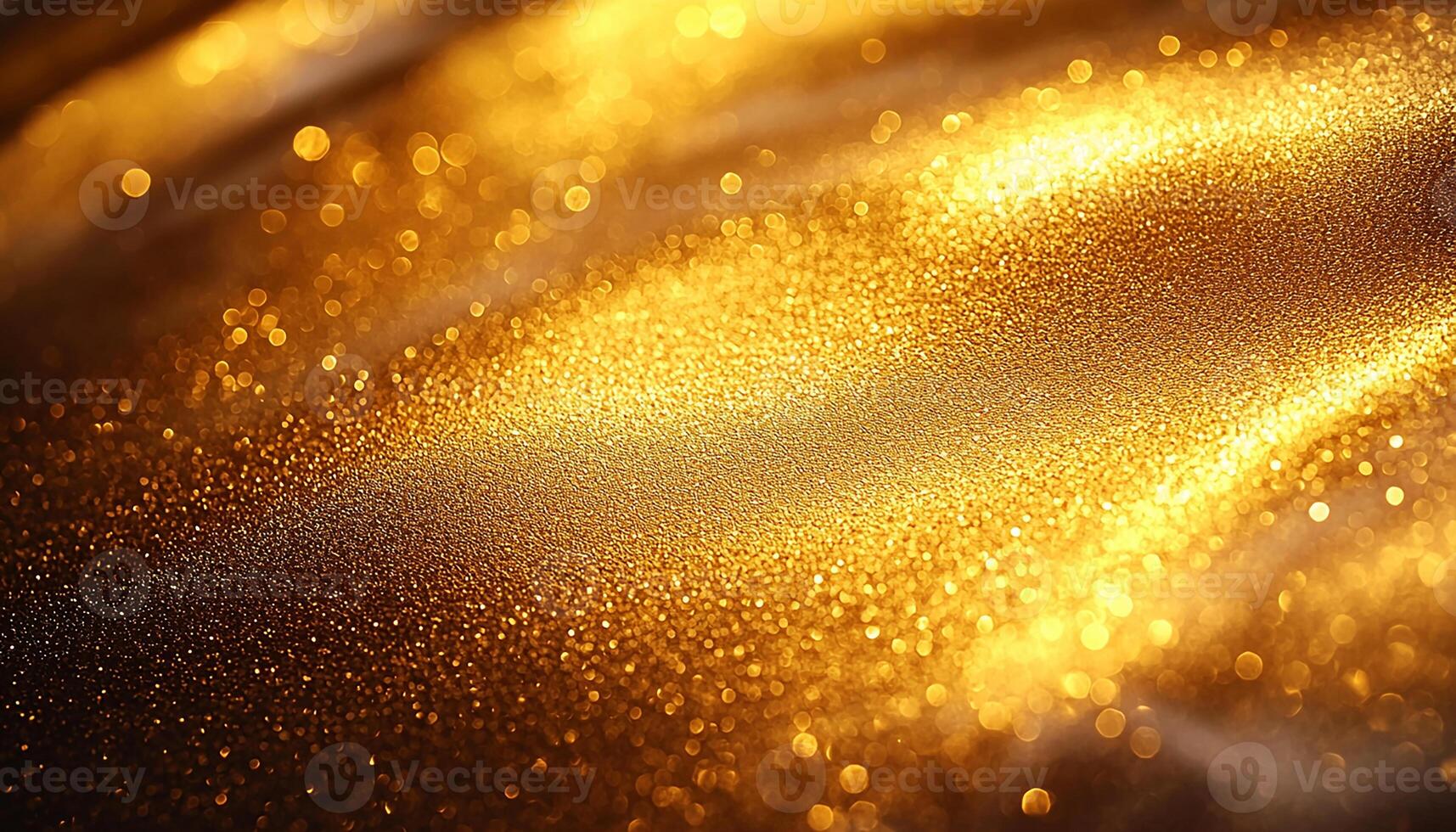 Bright gold glitter glowing in dark night celebration generated by AI photo