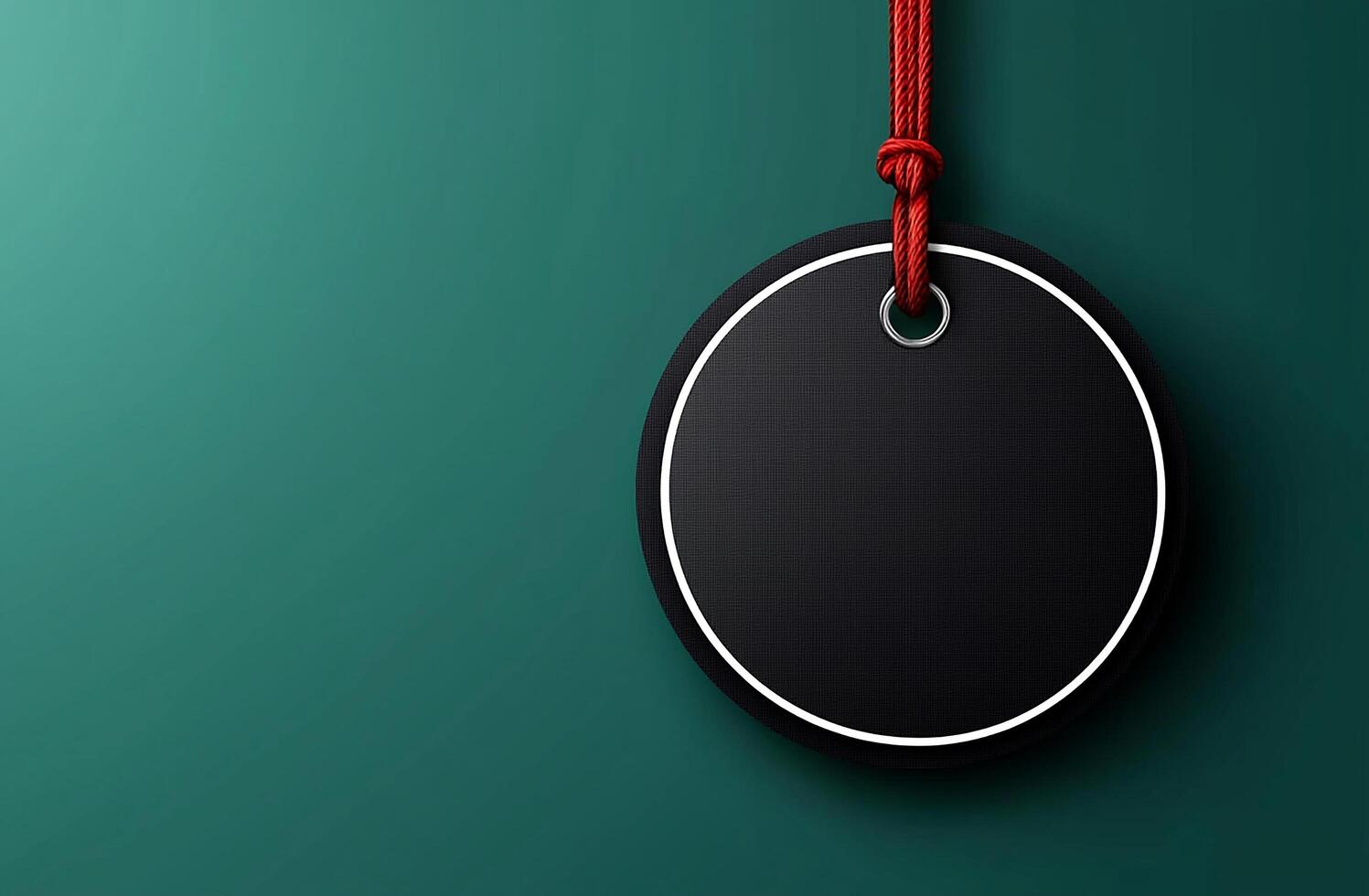 Empty green circle hanging from metal equipment attached generated by AI photo