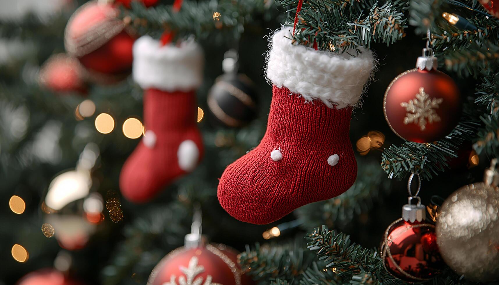 Christmas tree decoration celebration winter gift hanging humor generated by AI photo
