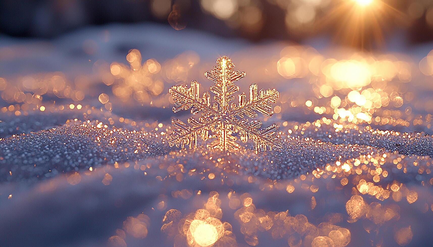 Shiny snowflake glowing in dark winter night celebration generated by AI photo