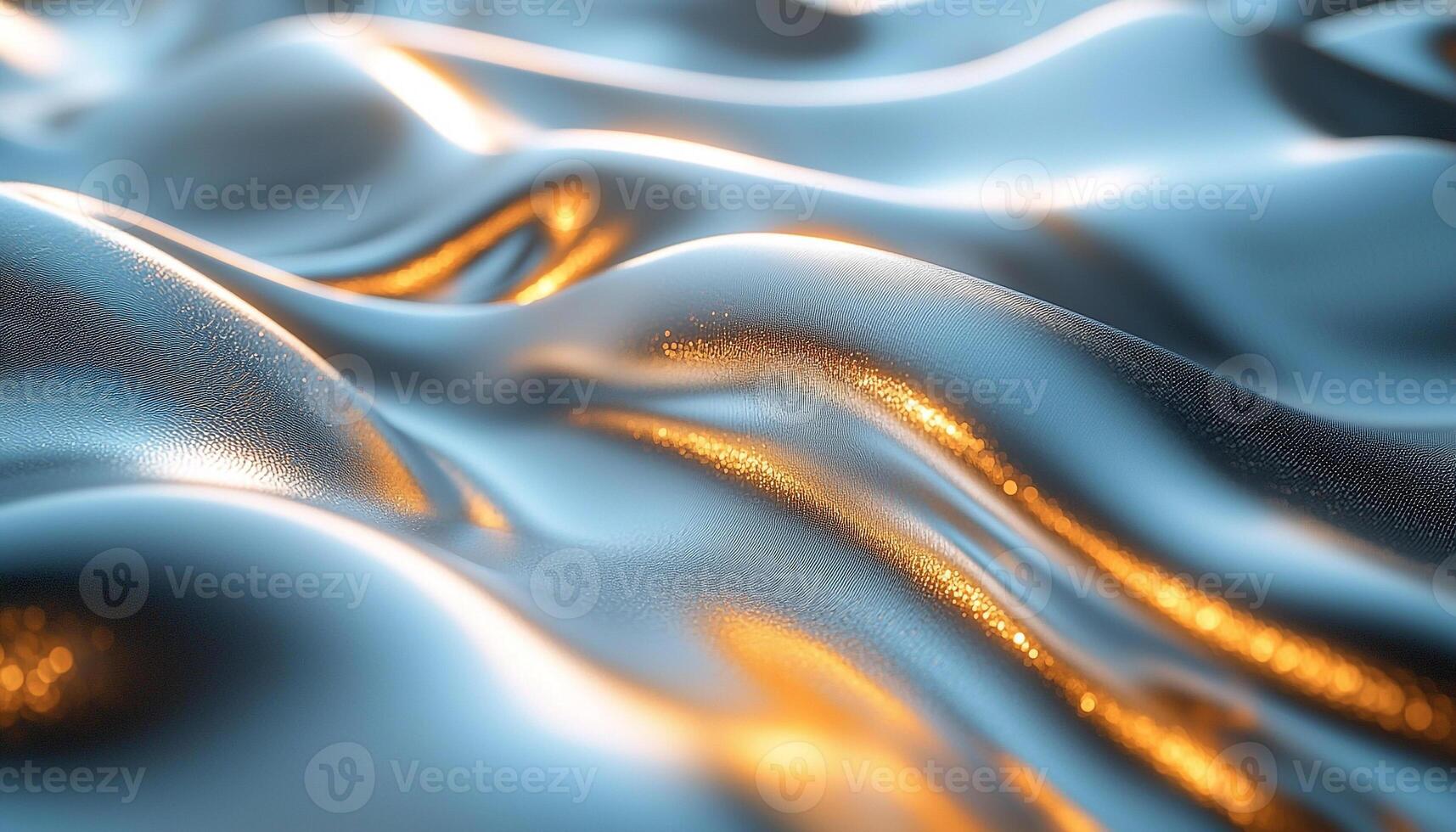 Shiny metallic wave pattern on futuristic glowing backdrop generated by AI photo
