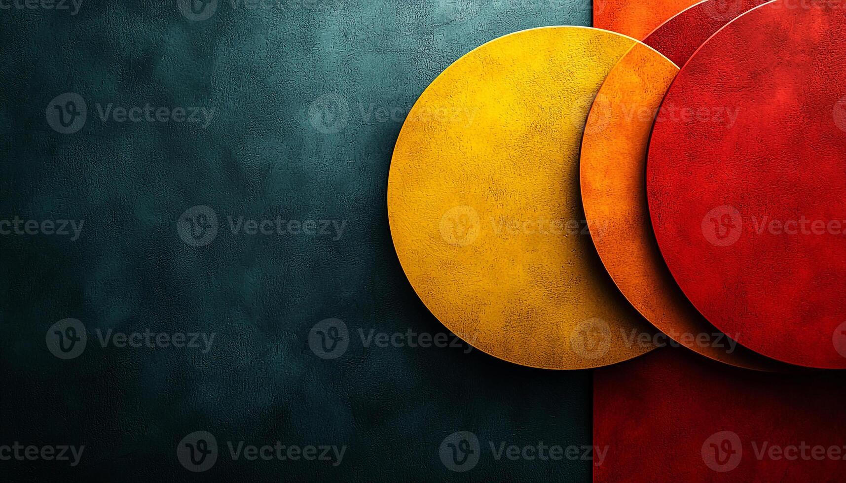 Dark grunge wall with vibrant colors and circle shape generated by AI photo