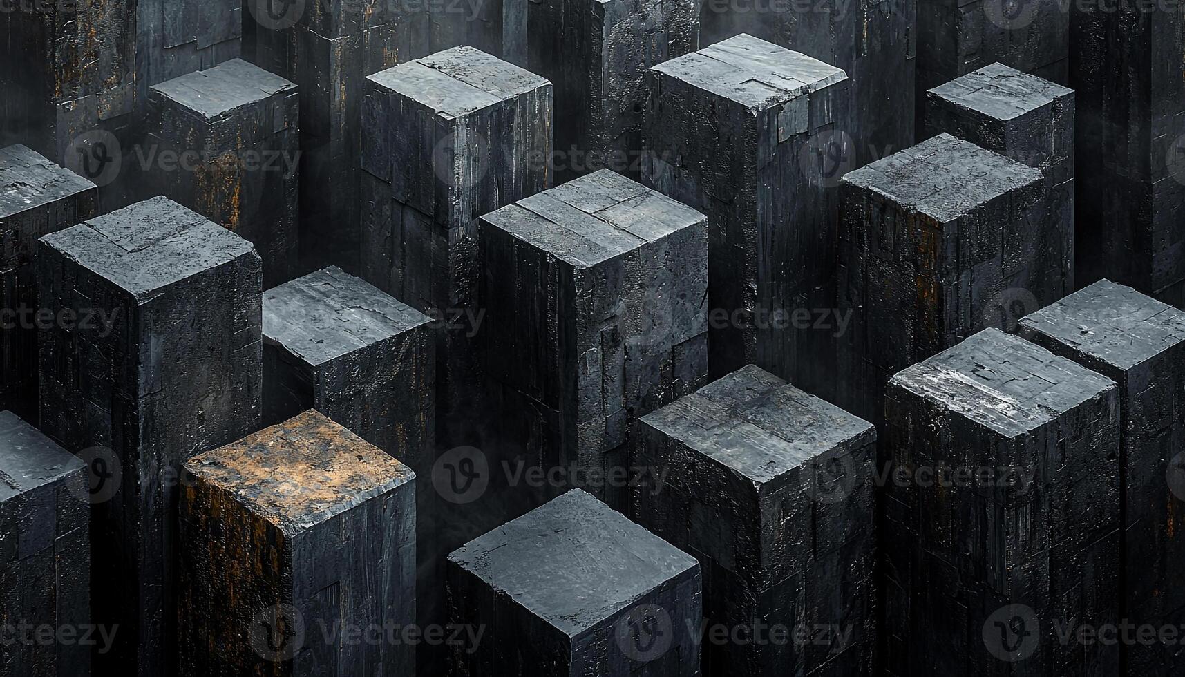 Concrete construction industry pattern architecture shape stack cube wall generated by AI photo