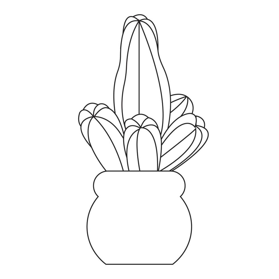 Cactus in doodle style. illustration isolated on white background. vector