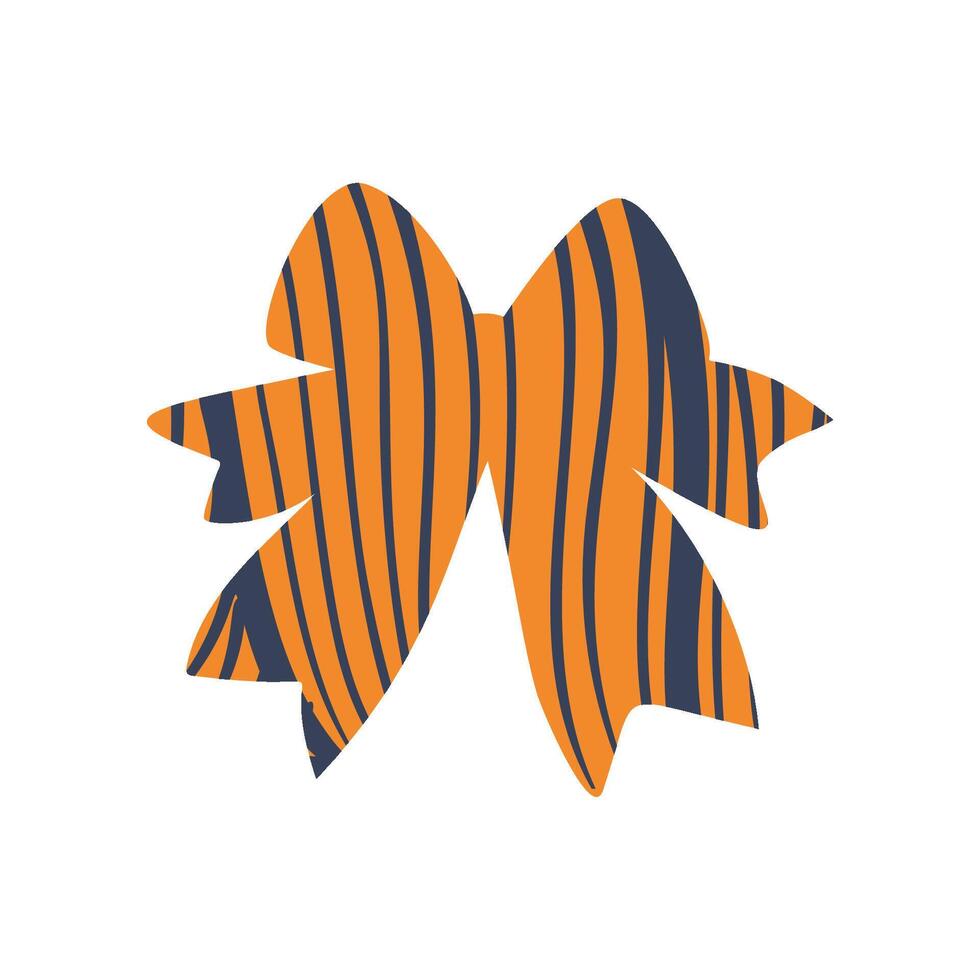 A bow made of orange and blue stripes vector