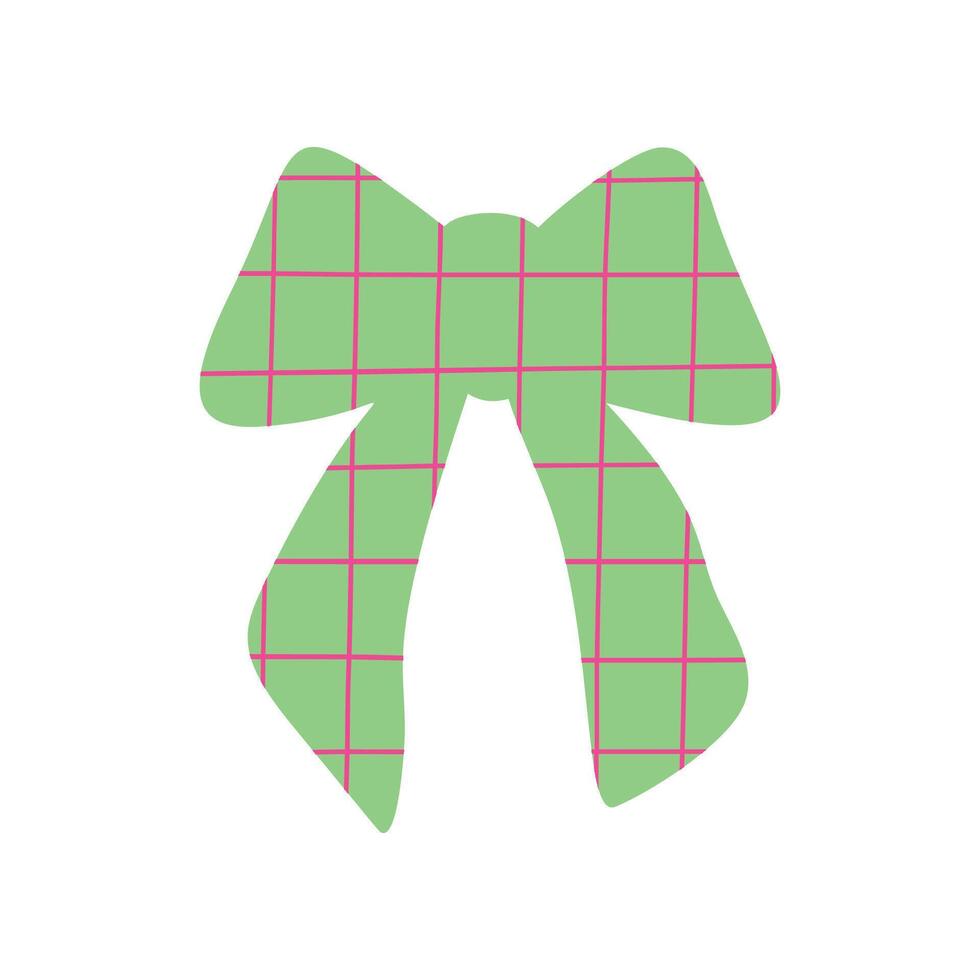 A textured retro bow or ribbon in a flat style vector