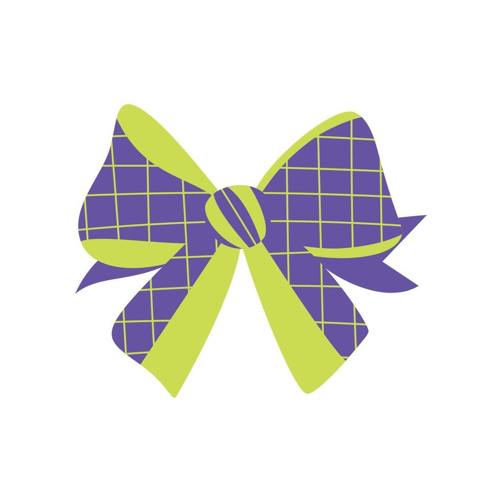 A textured vintage bow or ribbon in a flat style vector