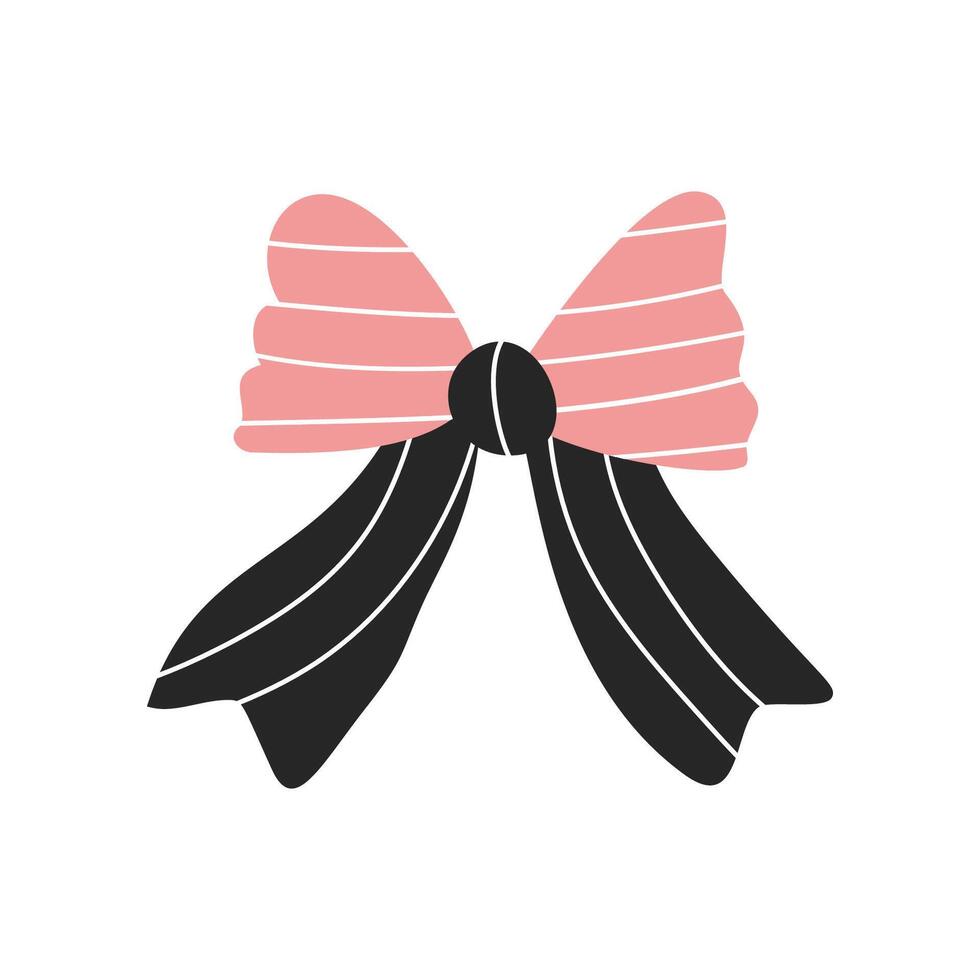 A striped vintage bow or ribbon in a flat style vector