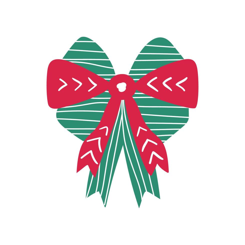 A textured retro bow or ribbon in a flat style vector